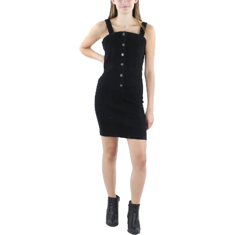 Rubberband Jeans Womens Juniors Denim Short Mini Dress Fashionable Button-Front Mini Dress Rubberband Jeans Womens Juniors Denim Short Mini Dress Fashionable Button-Front Mini Dress