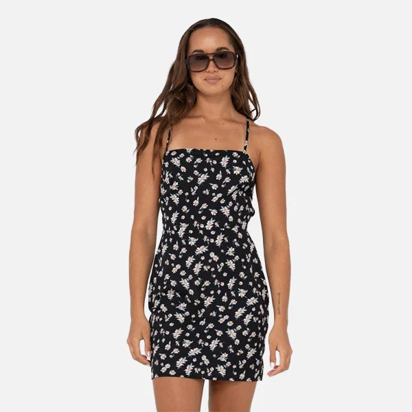Rusty Marley Mini Dress - Black Comfortable Fit-and-Flare Mini Dress