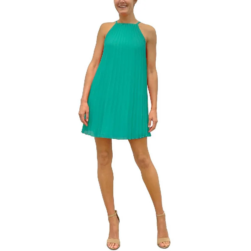 Sam Edelman Womens Shutter Pleat Short Mini Dress Stylish Sweetheart Neck Mini Dress