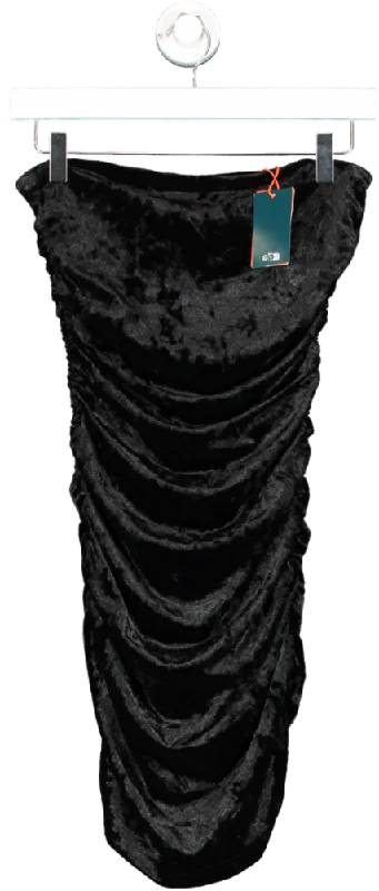 Superdry Black Velvet Bandeau Mini Dress UK XS Chic Sleeveless Mini Dress