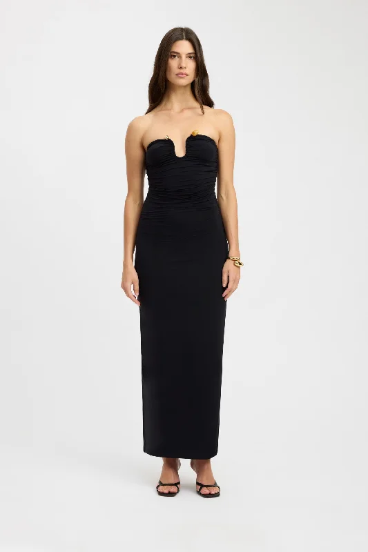 Tayla Trim Maxi Dress Elegant Maxi Dress with Slit