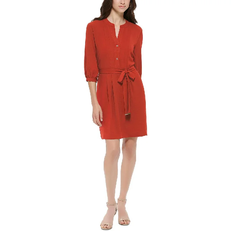 Tommy Hilfiger Womens Pleated  Mini Dress Trendy Denim Mini Dress