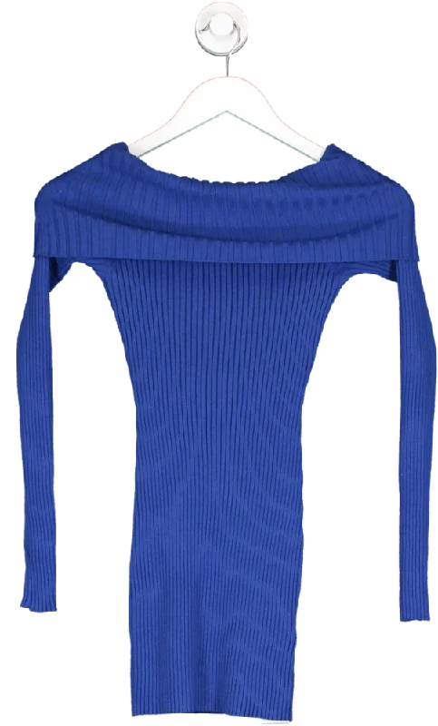 Urban Outfitters Blue Off The Shoulder Knit Mini Dress UK S Stylish Button-Down Mini Dress Urban Outfitters Blue Off The Shoulder Knit Mini Dress UK S Stylish Button-Down Mini Dress