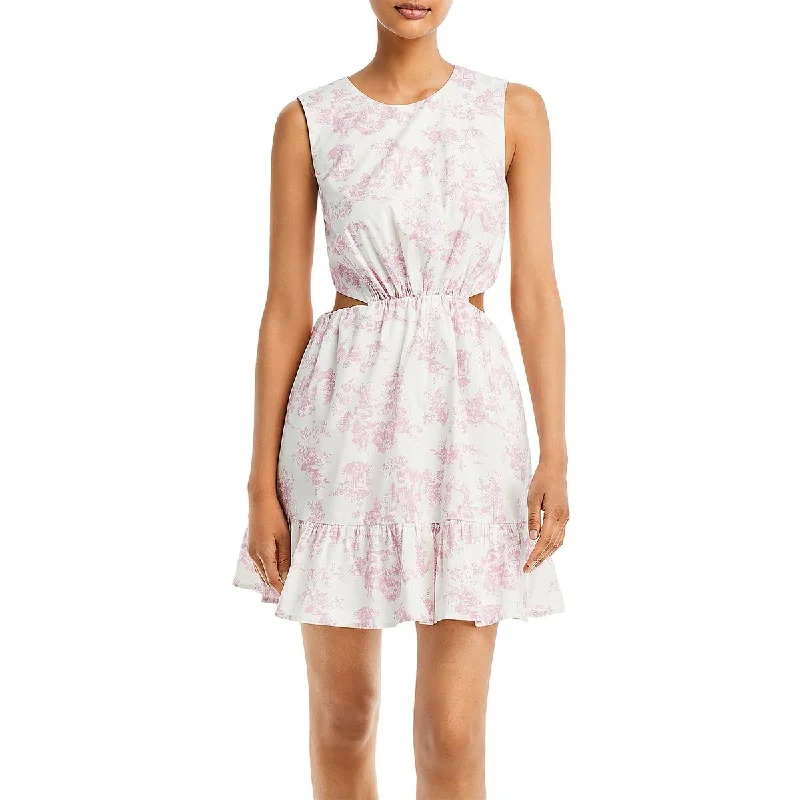 WAYF Womens Printed Cotton Mini Dress Elegant Tulle Mini Dress