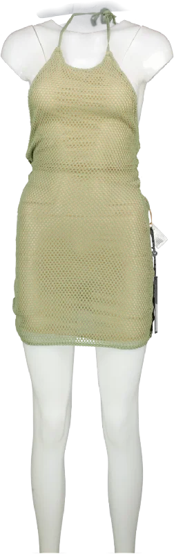 White Fox Green No Compromise Mini Dress UK XS Stylish Spaghetti Strap Mini Dress