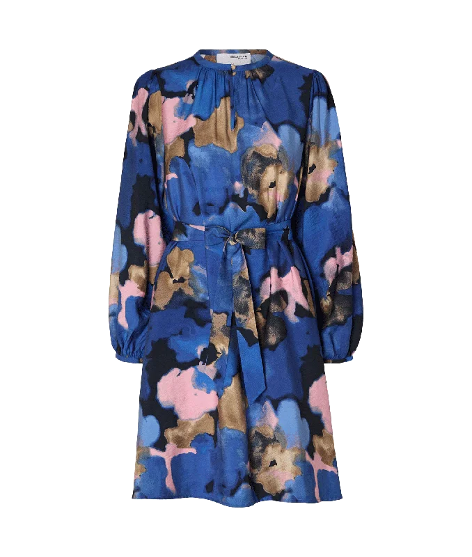 Printed Mini Dress - Dark Sapphire Elegant Sequin Mini Dress