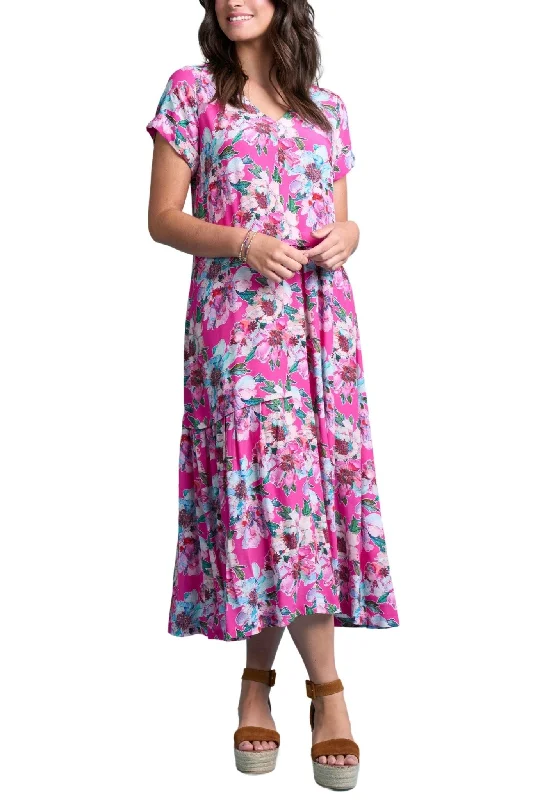 ASHLEY BLOOM MIDI DRESS - MS1107 Comfortable Sleeveless Midi Dress