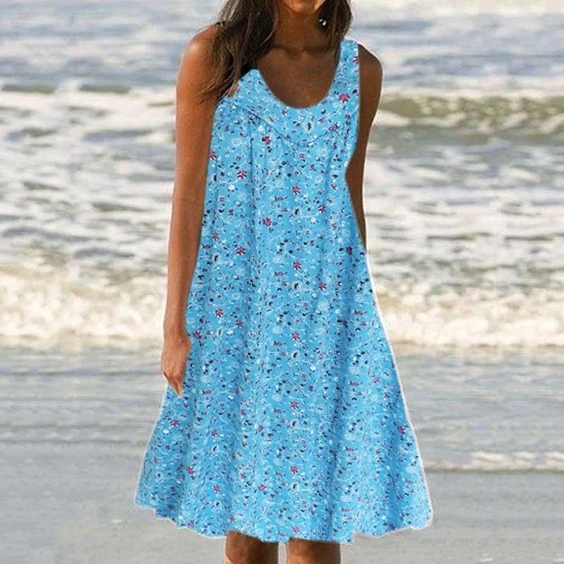 Boho Beach Party Fashion Midi Dress Stylish Striped Midi Dress