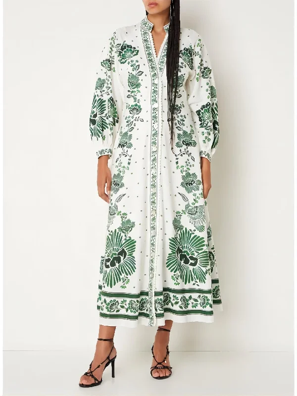 Vintage Floral Print Lantern Graceful Long Sleeve Midi Dress Trendy Tiered Hem Midi Dress Vintage Floral Print Lantern Graceful Long Sleeve Midi Dress Trendy Tiered Hem Midi Dress