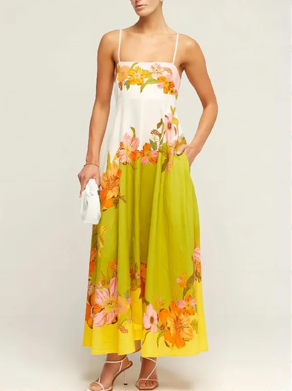 Sophisticated, Modern And Unique Graceful Print Strap Midi Dress Fashionable One-Shoulder Midi Dress Sophisticated, Modern And Unique Graceful Print Strap Midi Dress Fashionable One-Shoulder Midi Dress