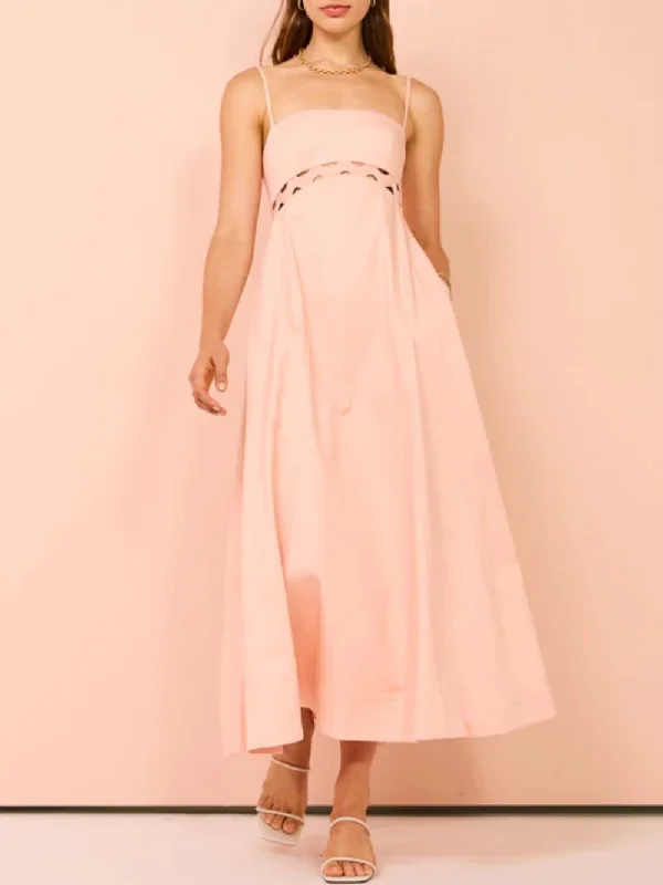 Midi Dress Stylish In Cloud Pink Comfortable Denim Midi Dress