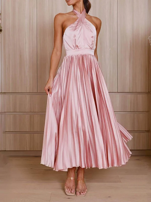 Neckline Pleated Vacation Charming Party Midi Dresses Elegant Velvet Midi Dress