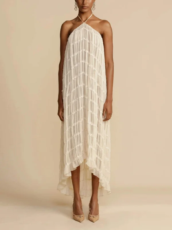 Charming Pleated Drawstring Waist Graceful Tiered Halterneck Midi Dress Trendy Ruffled Sleeve Midi Dress Charming Pleated Drawstring Waist Graceful Tiered Halterneck Midi Dress Trendy Ruffled Sleeve Midi Dress