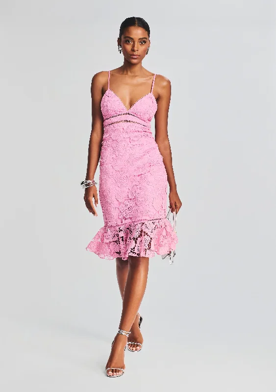 Eliza Lace Midi Dress Comfortable Ribbed Midi Dress
