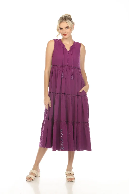 Johnny Was Calme Gauze Tiered Midi Dress with Shirring Boho Chic O31103 Trendy Off-Shoulder Button Midi Dress Johnny Was Calme Gauze Tiered Midi Dress with Shirring Boho Chic O31103 Trendy Off-Shoulder Button Midi Dress