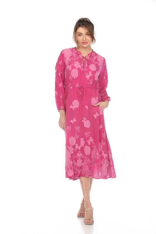Johnny Was Daisy Leonna Midi Dress Boho Chic C31223 Stylish Vintage Midi Dress