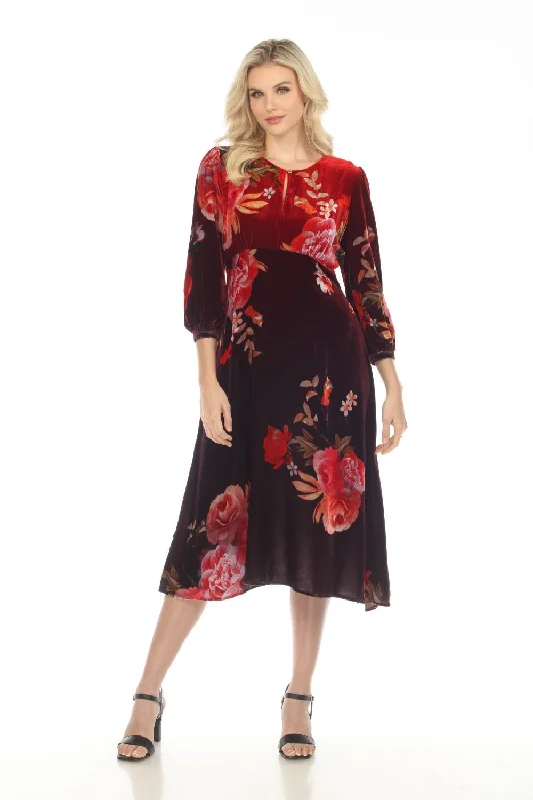 Johnny Was JWLA Coralie Velvet Effortless Floral Midi Dress Boho Chic J36522 Comfortable Casual Midi Dress Johnny Was JWLA Coralie Velvet Effortless Floral Midi Dress Boho Chic J36522 Comfortable Casual Midi Dress
