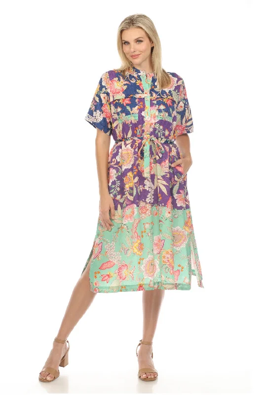Johnny Was Vivienne Deana Belted Midi Dress Boho Chic C32024B2 Trendy A-Line Midi Dress