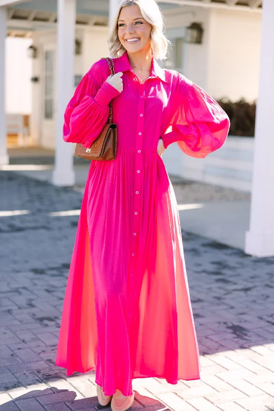 All For You Pink Maxi Dress Stylish Boho Maxi Dress