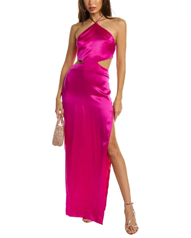 Amanda Uprichard Akron Silk Maxi Dress Fashionable Maxi Dress with Fringe