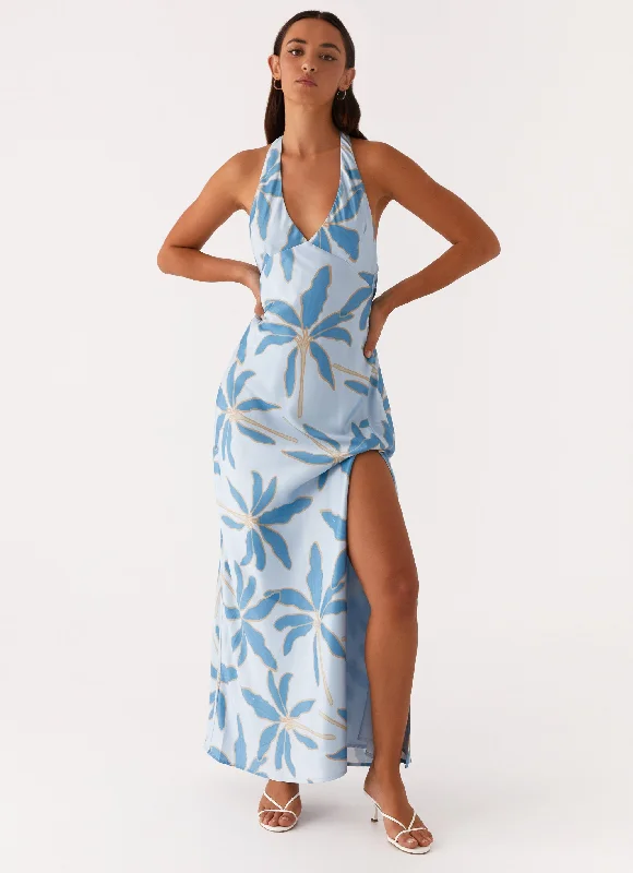 Angie Maxi Dress - Opulent Blue Stylish A-Line Maxi Dress