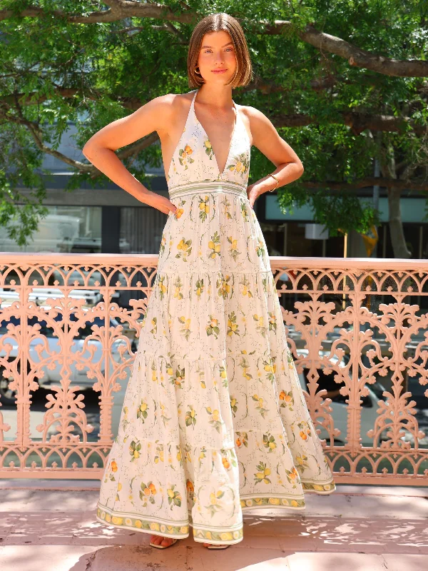Aqua Blu Jacinta Maxi Dress in Multi Stylish Maxi Dress with Frills