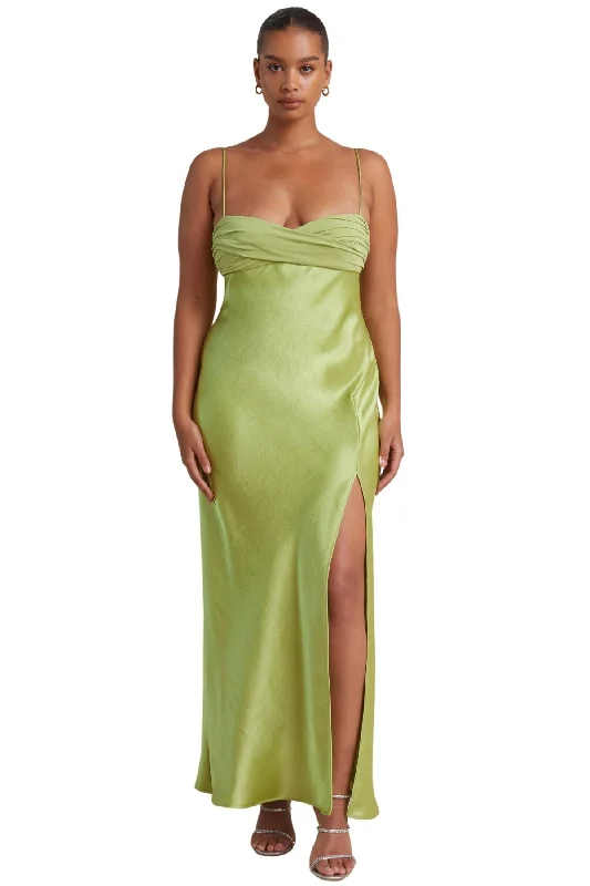 BEC + BRIDGE Julieta Maxi Dress (Lime) - RRP $350 Cozy Cold-Shoulder Maxi Dress