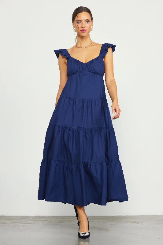 Diana Poplin Maxi Dress Cozy Longline Maxi Dress