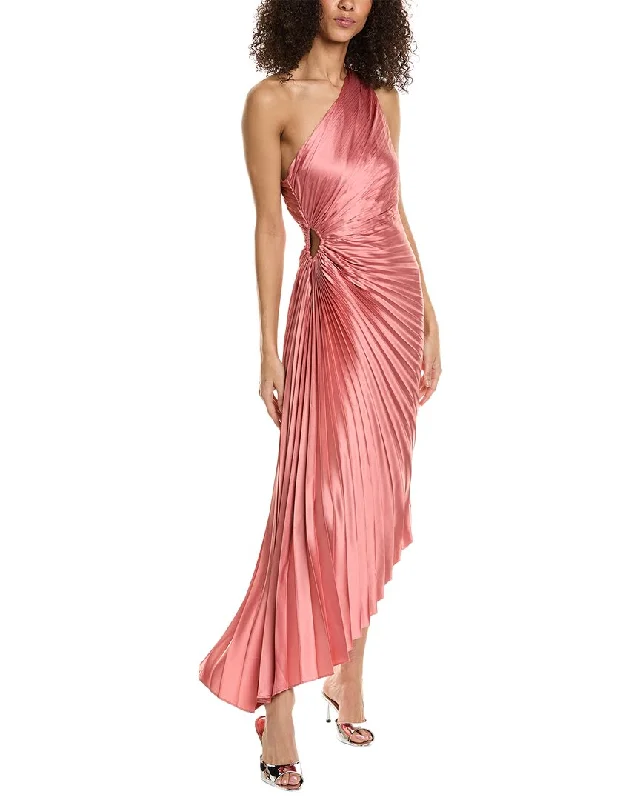 Dress Forum Asymmetrical Pleated Maxi Dress Elegant Boho Maxi Dress