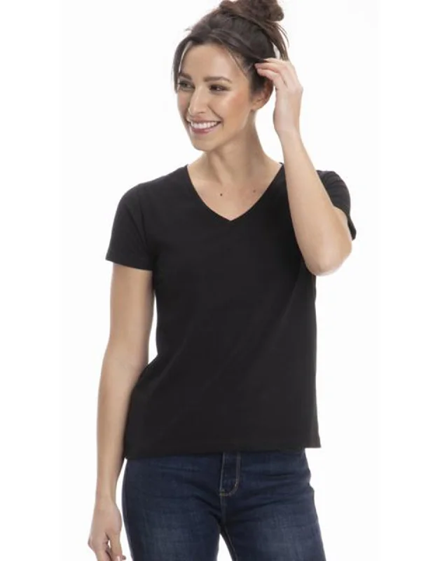 Women's Classic Cotton V-Neck T-Shirts - Versatile and Comfortable in Various Colors - Breathable and Moisture-Wicking - Flattering Fit for All Body Types Embroidered Appliqued Beaded