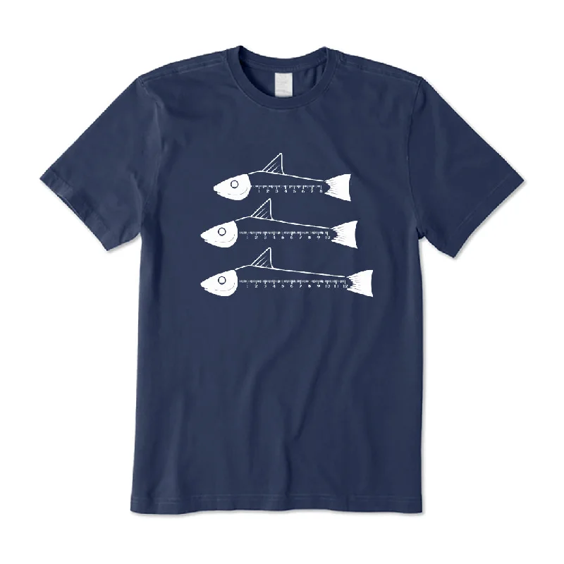 Fish Ruler T-Shirt Solid Print Embellished