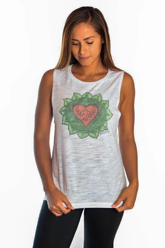 Heart Chakra on Boyfriend Tee Chenille Fabric Brocade Fabric Lace Fabric