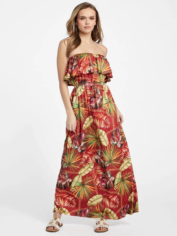 Hillarie Printed Maxi Dress Cozy Ribbed Maxi Dress