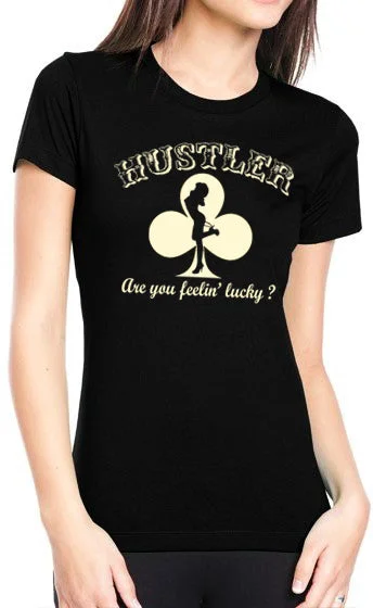 Hustler Are You Feelin' Lucky? Girl's T-Shirt Chenille Blend Fleece Blend Nylon Blend