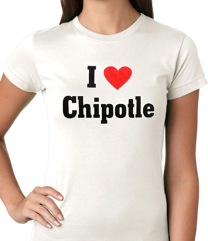 I Love Chipotle Ladies T-shirt Thin T-Shirt Open Front Quick Dry