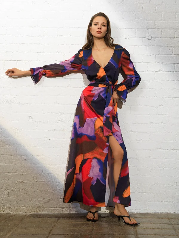 Isadora Drape Maxi Dress Elegant Maxi Dress with Drapes