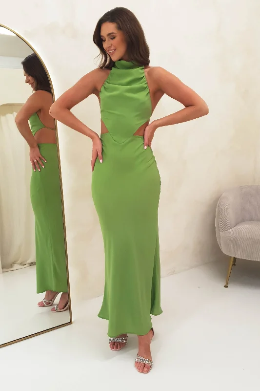 Ivy Bodycon Maxi Dress | Lime Fashionable Sheer Maxi Dress