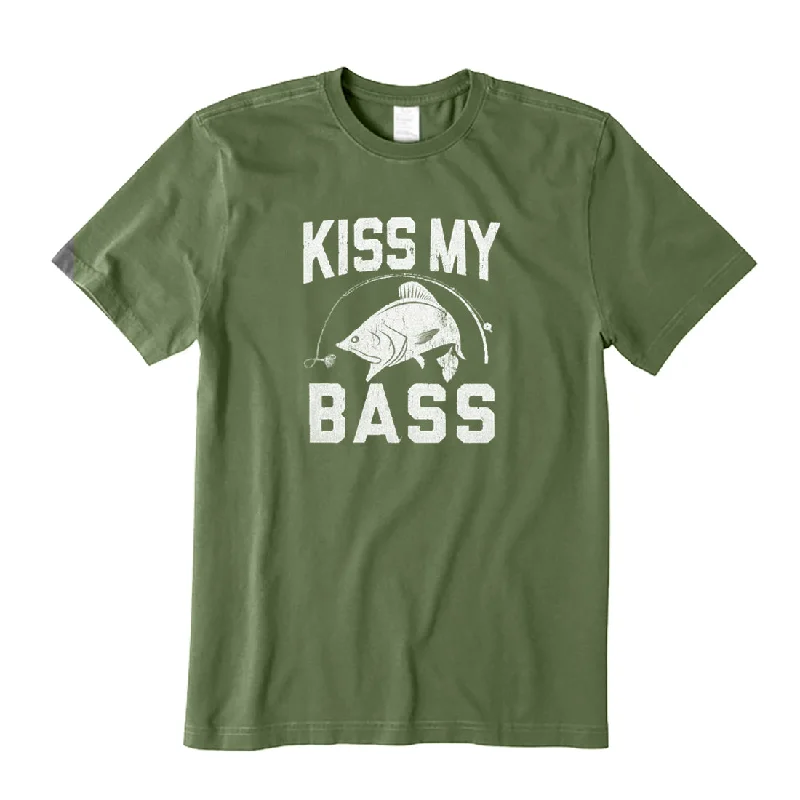 Kiss My Bass T-Shirt Houndstooth Herringbone Solid