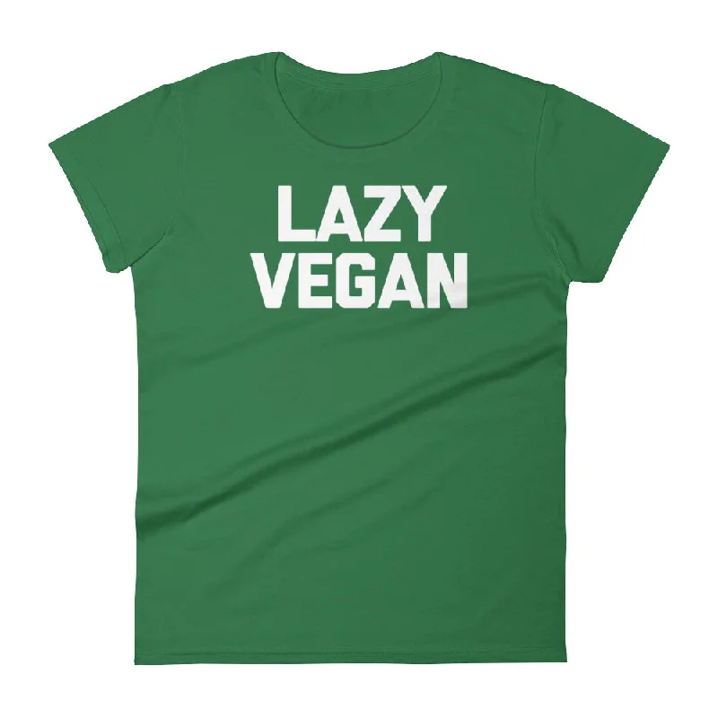 Lazy Vegan T-Shirt (Womens) Cashmere Blend Cotton Blend Poly Blend