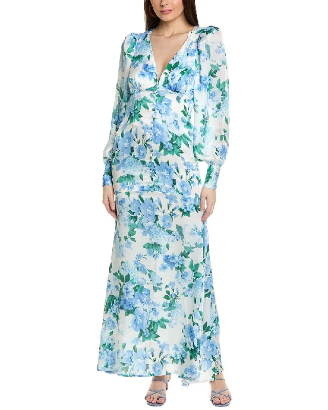 Line & Dot Maxi Dress Fashionable Button-Down Maxi Dress