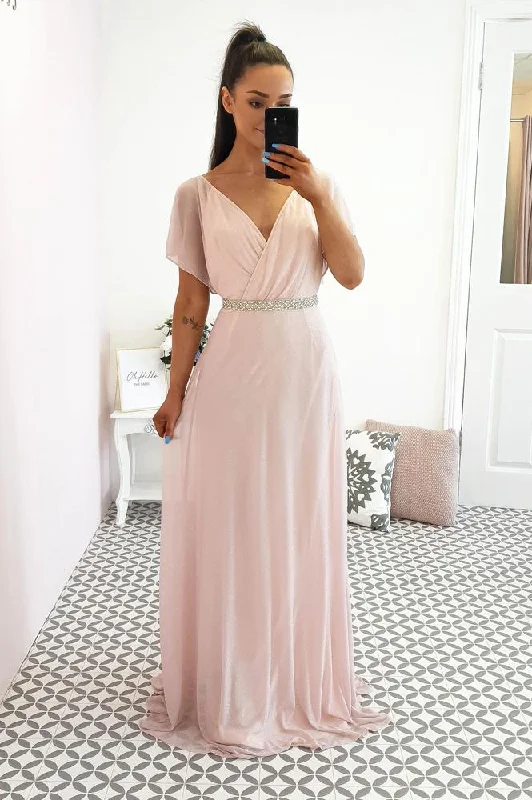Lydia Maxi Dress Pink Glitter Fashionable High-Waist Maxi Dress