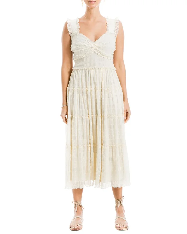 Max Studio Sleeveless Mesh Maxi Dress Elegant Maxi Dress with Slit
