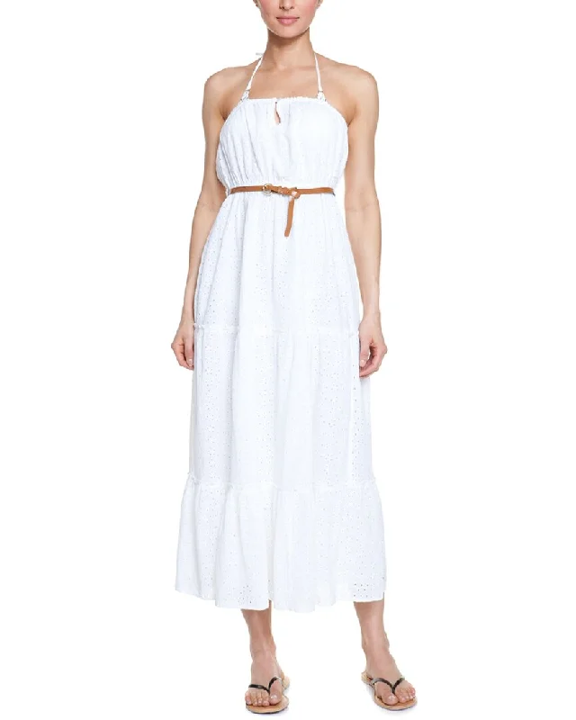 Melissa Odabash Fru White Strapless Eyelet Maxi Dress Cozy Longline Maxi Dress