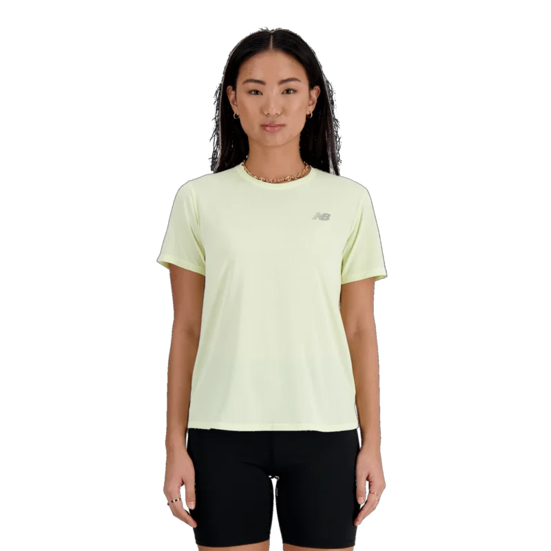 New Balance Women's Athletics T-Shirt Mesh Blend Leather Blend Suede Blend