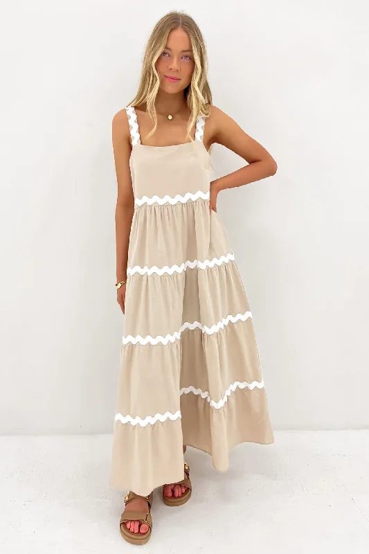 Peggy Maxi Dress Natural White Elegant Lace Maxi Dress
