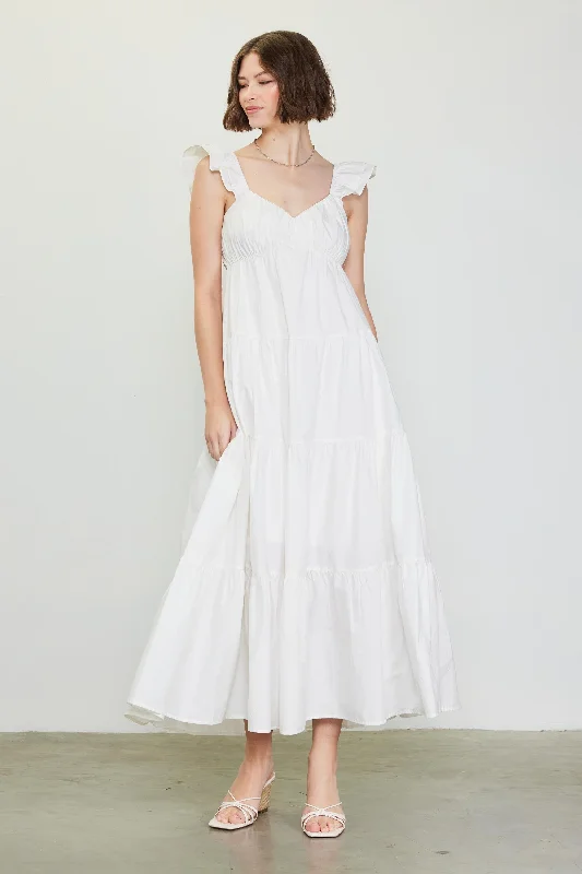 Diana Poplin Maxi Dress Fashionable Faux Wrap Maxi Dress