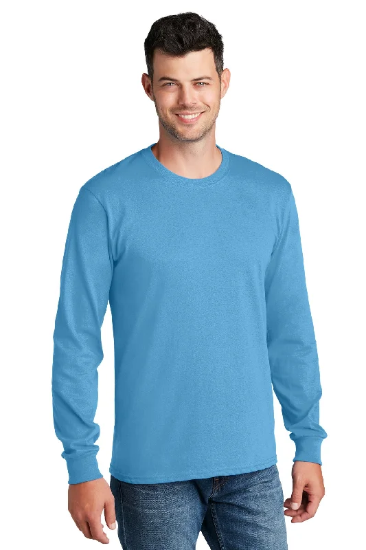 Port & Company - Long Sleeve Core Cotton Tee. PC54LS Boxy Fit Fitted Loose