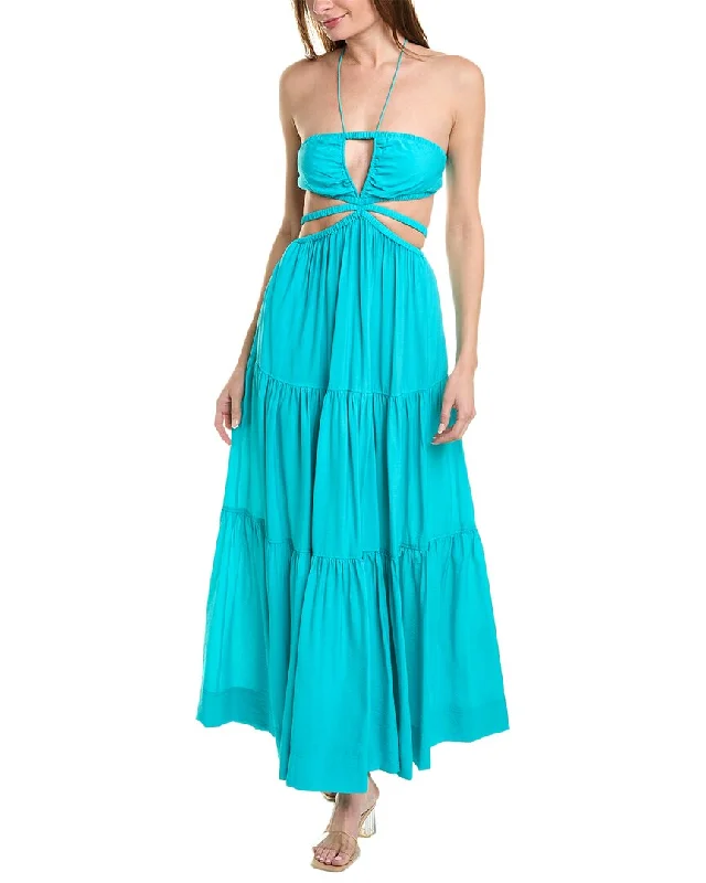 SIMKHAI Laurel Maxi Dress Trendy Maxi Dress with Belt