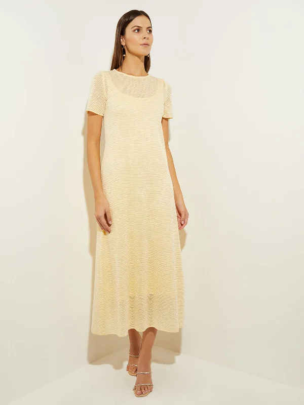 Soft Ottoman Knit A-Line Maxi Dress Cozy Spaghetti Strap Maxi Dress