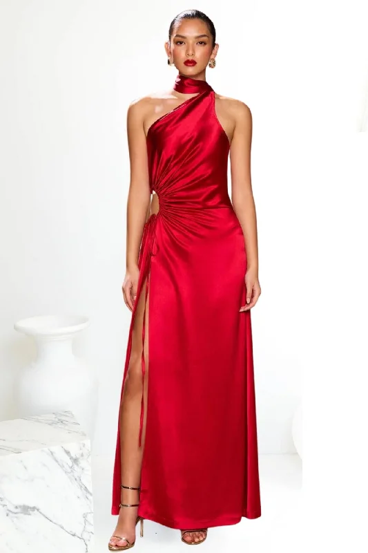 SONYA MODA Alia Maxi Dress (Sorrento Red) Stylish Empire Waist Maxi Dress